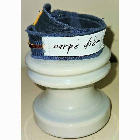 Carpe Diem Wrap Bracelet Motivational Adjustable Mindfulness Gift Fabric Leather - Picture 5 of 9